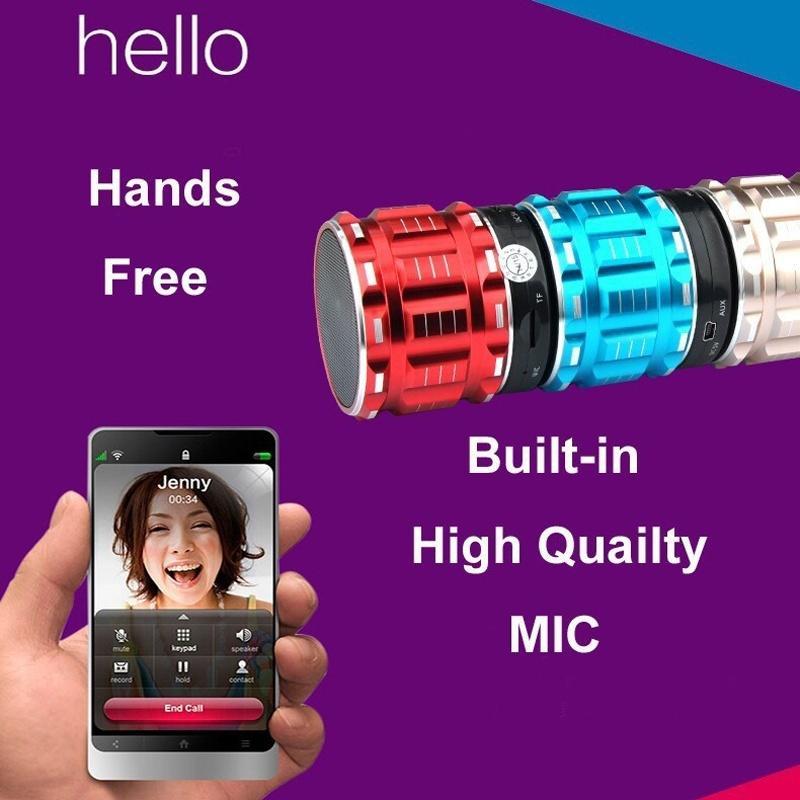 Metal Wireless Bluetooth Speakers With FM Radio Support SD Card Free For Phone Tablets PC