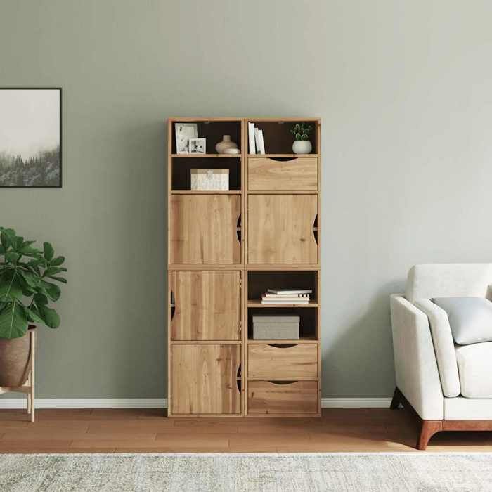 VidaXL Armoires latérales 4 pcs ODDA 40x24x79 cm bois massif pin, armoire, buffet, meuble de rangement de cuisine, meuble de 3365350