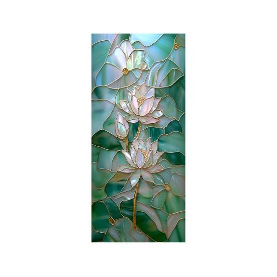 

Floral Window Privacy Film Day Night Privacy Protection Static Window Cling Removable Decorative Waterproof Privacy Film for Bathroom Bedroom D