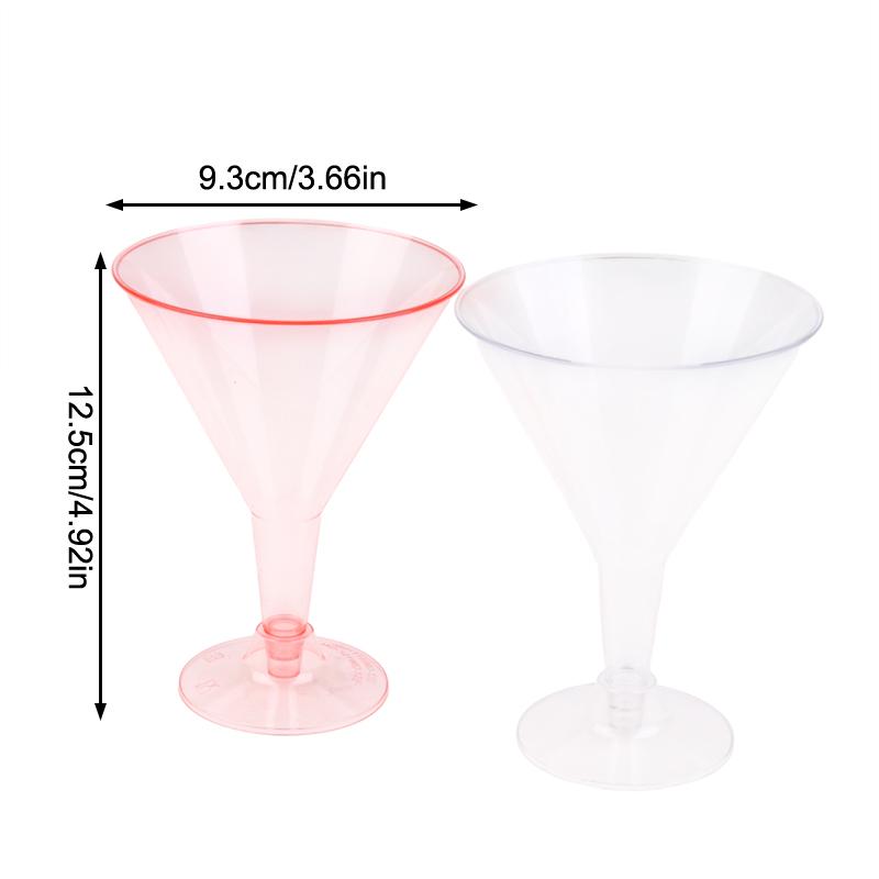 10 Pcs Plastic Martini Cups Transparent Cocktail Dessert Unbreakable Mini Cups For Wedding Party Bowl Wine Ice Cream