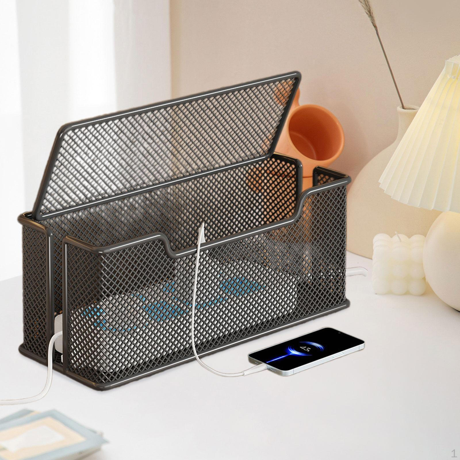 

Органайзер для кабелей, универсальный декоративный держатель, контейнер для хранения шнуров для настольного офиса чёрный