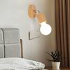 Modern Minimalist Wooden Wall Lamp With Led Bulb For Bedroom And Living Room Decor