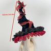 Adjustable Witch Costume Hat Lightweight Comfortable Fabric Elastic Band For Halloween Parties Cosplay Event And Themed Gatherings