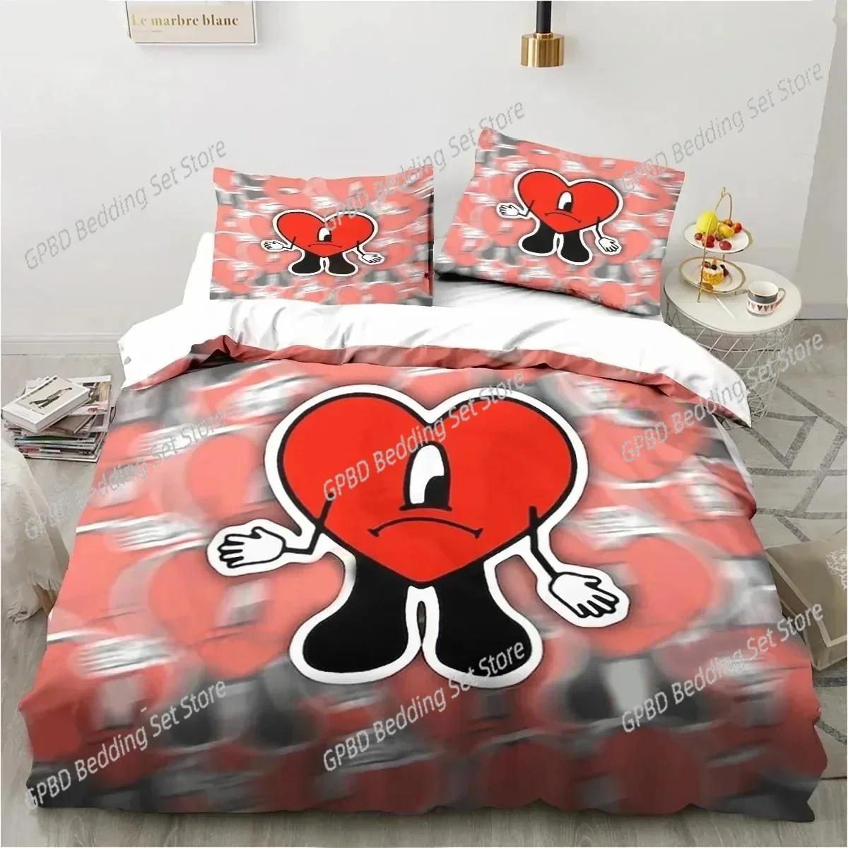 

3D Funny Bad Bunny Un Verano Sin Ti Bedding Set Bedroom Soft Modern Bedspreads Comefortable Duvet Cover Quilt Pillowcase EU Single(135*200cm)3pcs