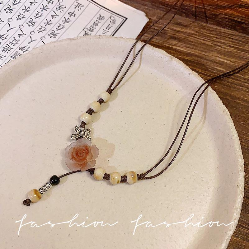 Colier Etnic Stil Ghioc de Stejar: Accesoriu de îmbrăcăminte unisex din bumbac și in țesut manual