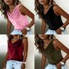 Polyester Velvet Sleeveless Vneck Tank Top For Summer Casual Wear