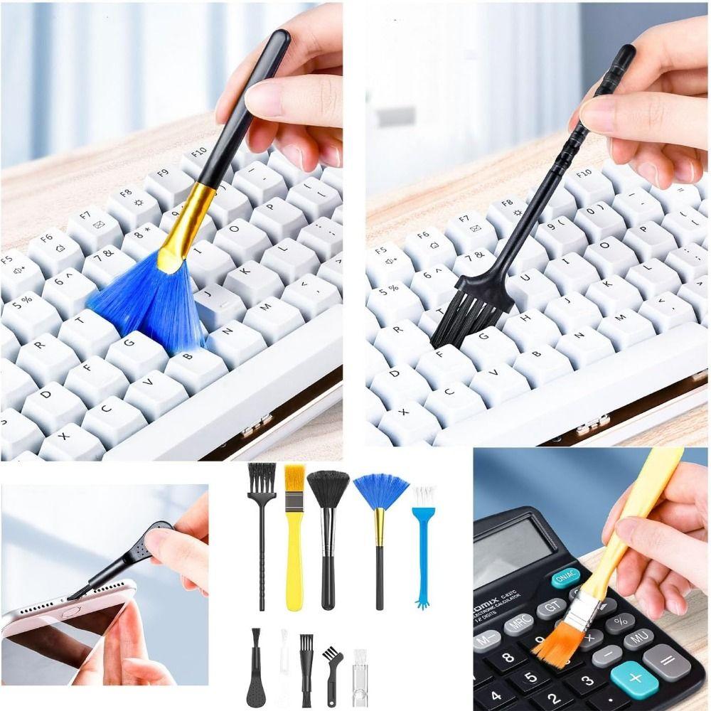 5/6/9/10Pcs Portable Mini Cleaning Brush Kit Dust Removal Dust Cleaner Kit Car Interior