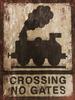 Railway Crossing No Gates Warning Sign Vintage Style Metal Sign Garage Shed aAluminum