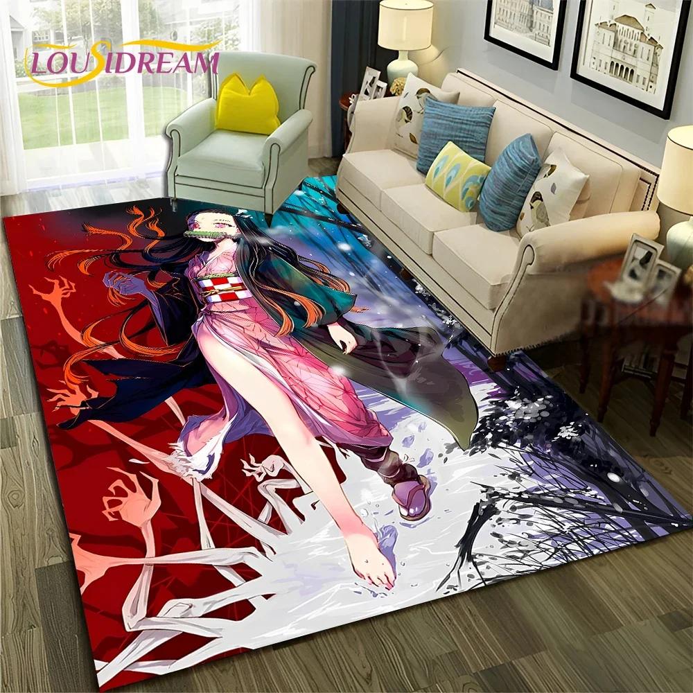 Kamado Nezuko Demon S-Slayer Anime Carpet Rug for Bedroom Living Room Home Sofa Decoration,Children Game Large Decor Floor Mat
