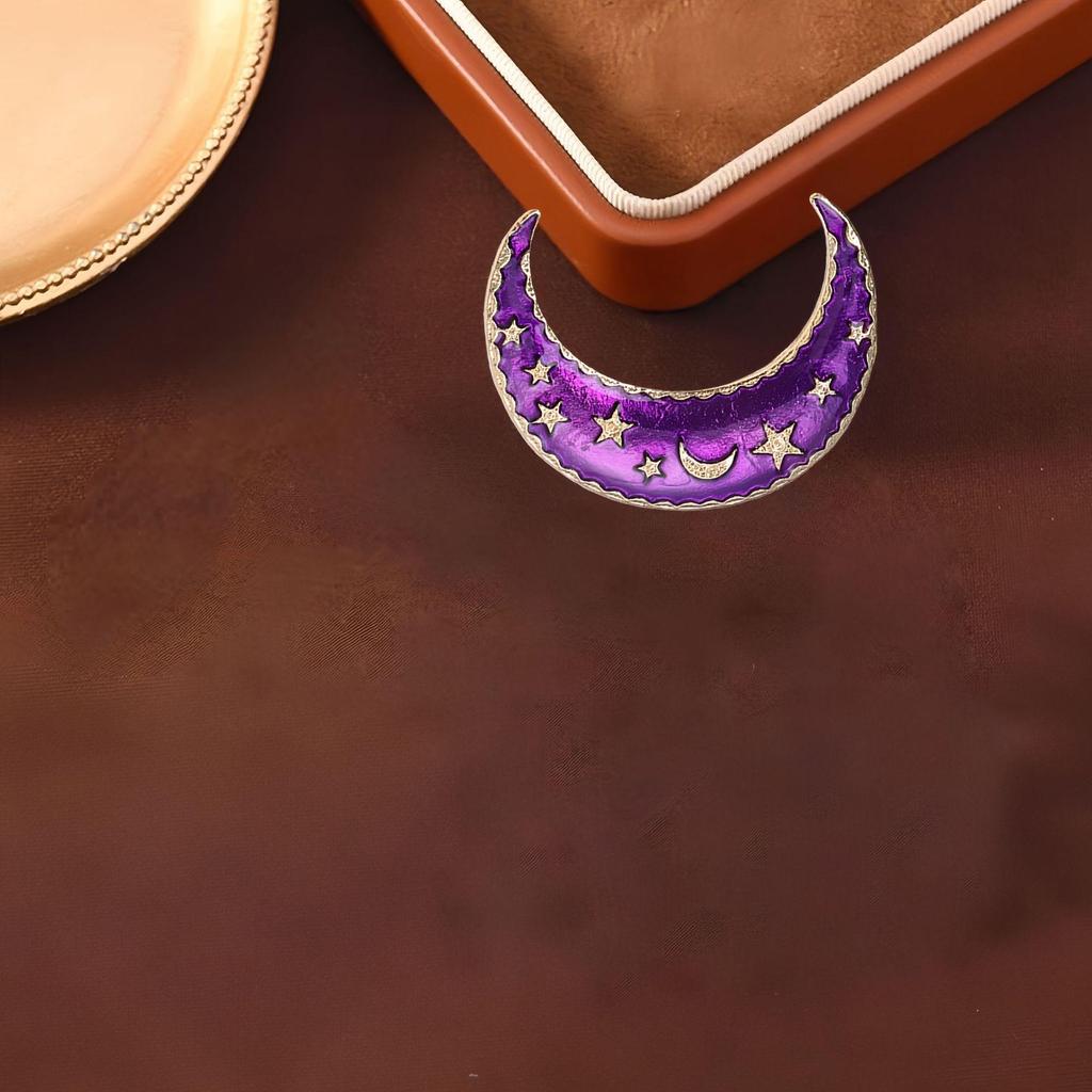 Creative Moon and Flower Brooch - European & American Style Anti-Exposure Pin