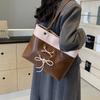 2024 New High-end Minimalist Design Shoulder Bag Women Color Block Retro Fashion Tote Bag