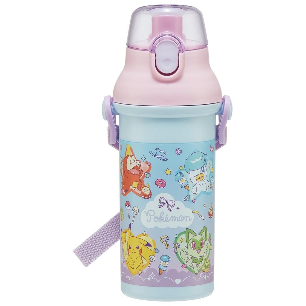 Skater childrens direct drinking water bottle plastic 480ml one-push open close dishwasher safe made Japan Pokémon fancy girl PSB5SAN-A