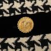 Gucci Excellent Condition Houndstooth with Gold Buttons Coat 38 White X blackUsed
