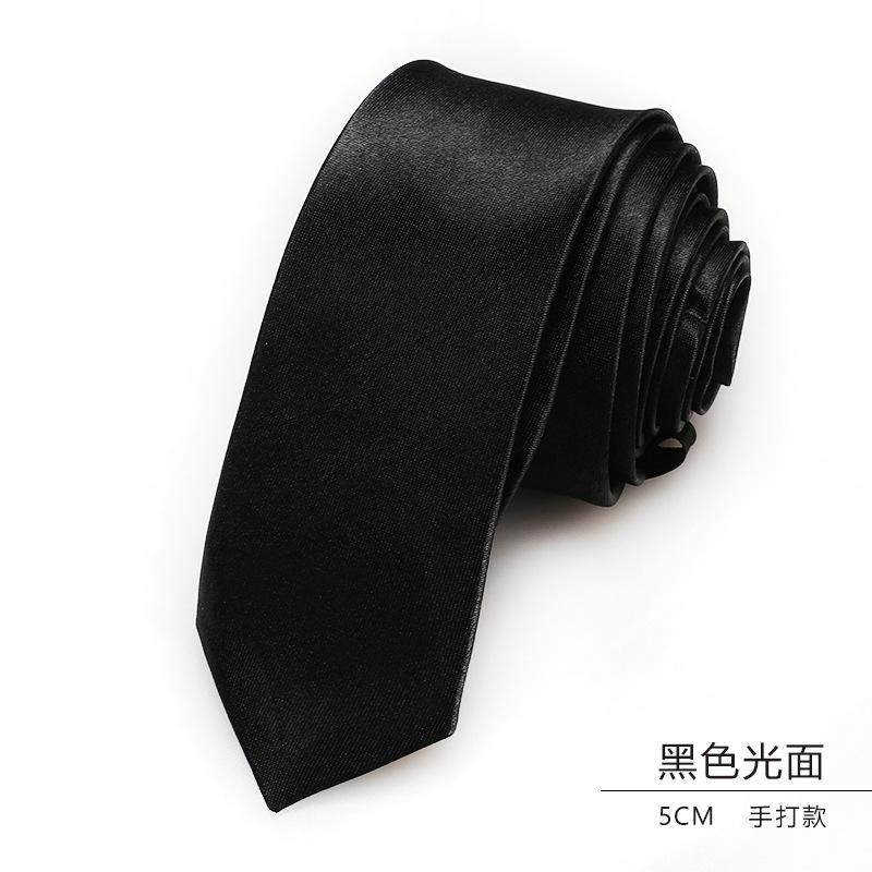 Knot-Free Black Tie Casual Korean Version Formal Wear Business Men'S Zipper Lazy Solid Color Tie To Work