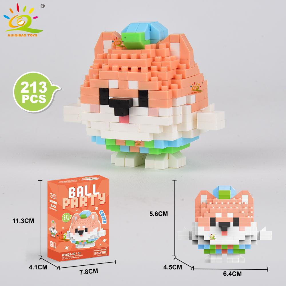 HUIQIBAO MOC Tier Mikro-Baustein Mini Niedlich 3D Diamant Modellstein DIY Stadtbau Spielzeug für Kinder Schreibtischdekoration
