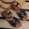 Flat Sandals Women's Breathable Beach Elastic Cross Strap Sandals Women's Outer Wear