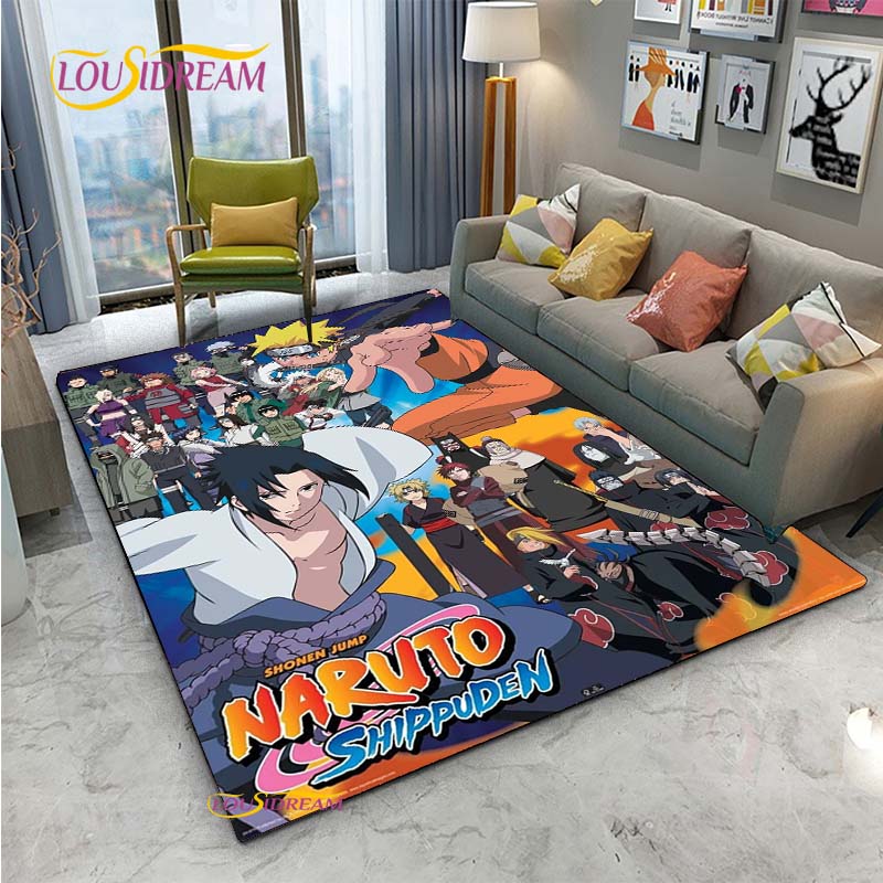 Naruto Cartoon Anime Carpet for Living Room Bedroom Cute Rugs Kitchen Table Door Kids Un-slip Floor Mats Alfombra Birthday gift