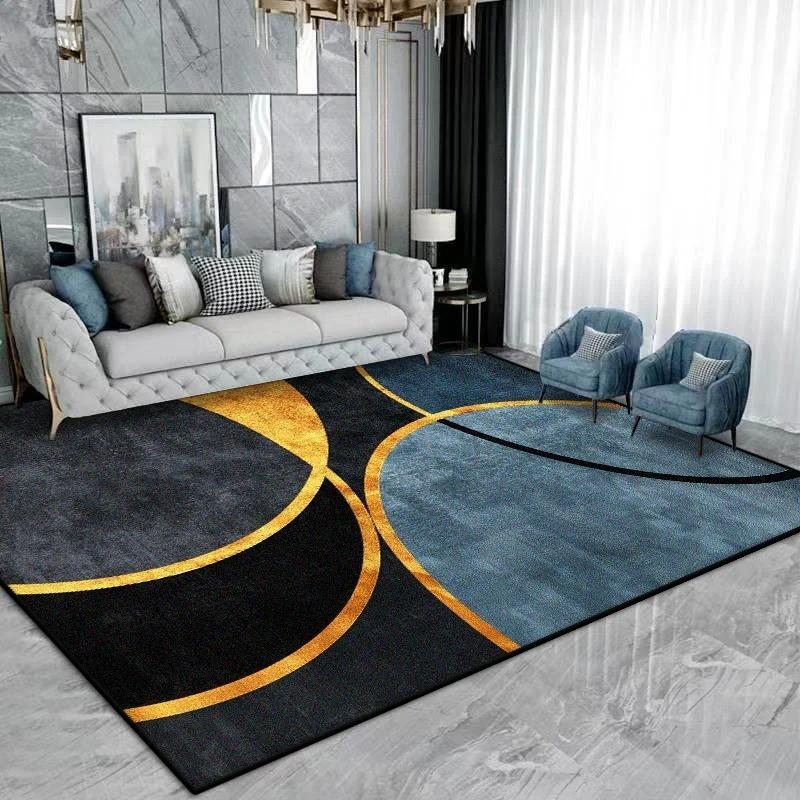 Modern Geometric Art Pattern Living Room Carpet Abstract Design Indoor Rug Stylish Floor Mat for Living Room Home Decor