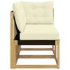 Outdoor Center and Corner Sofa with Cushions 2 Pieces White