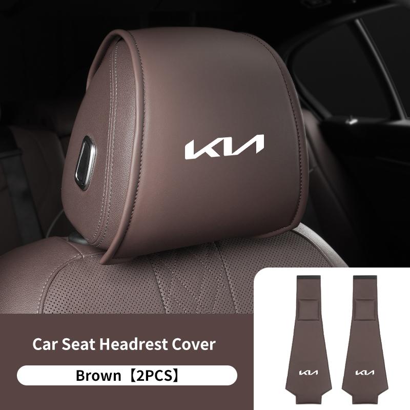 BBDV3 For KIA Car Seat Headrest Leather Protective Pillow Cover Accessories Rio K5 K2 Sportage Ceed Sorento Picanto Stinger Soul