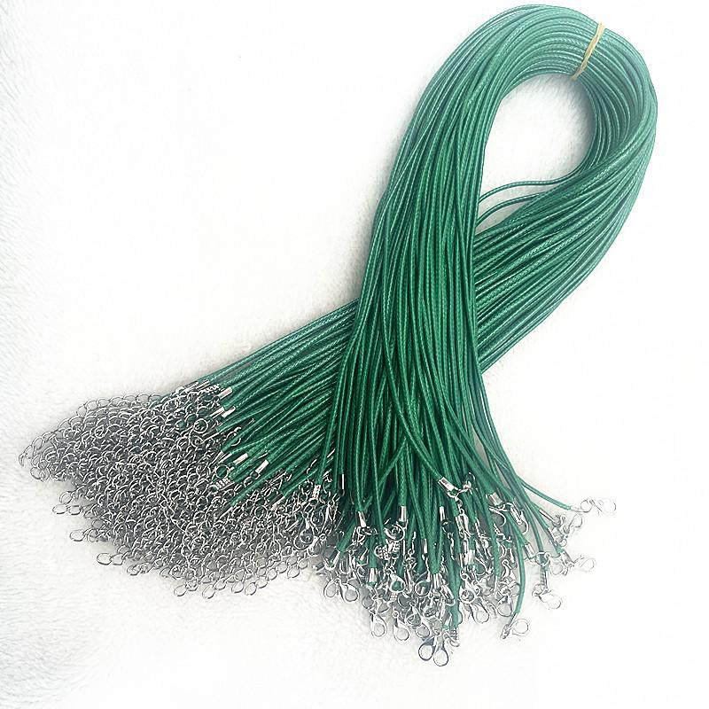 New 10pcs 1.5mm Leather Cord Wax Rope Chain Necklace Extender Chain Lobster Clasp DIY Jewelry Accessories