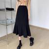 2024 Summer Petite High-Waist Fishtail Midi Skirt - Slimming, Irregular Hem
