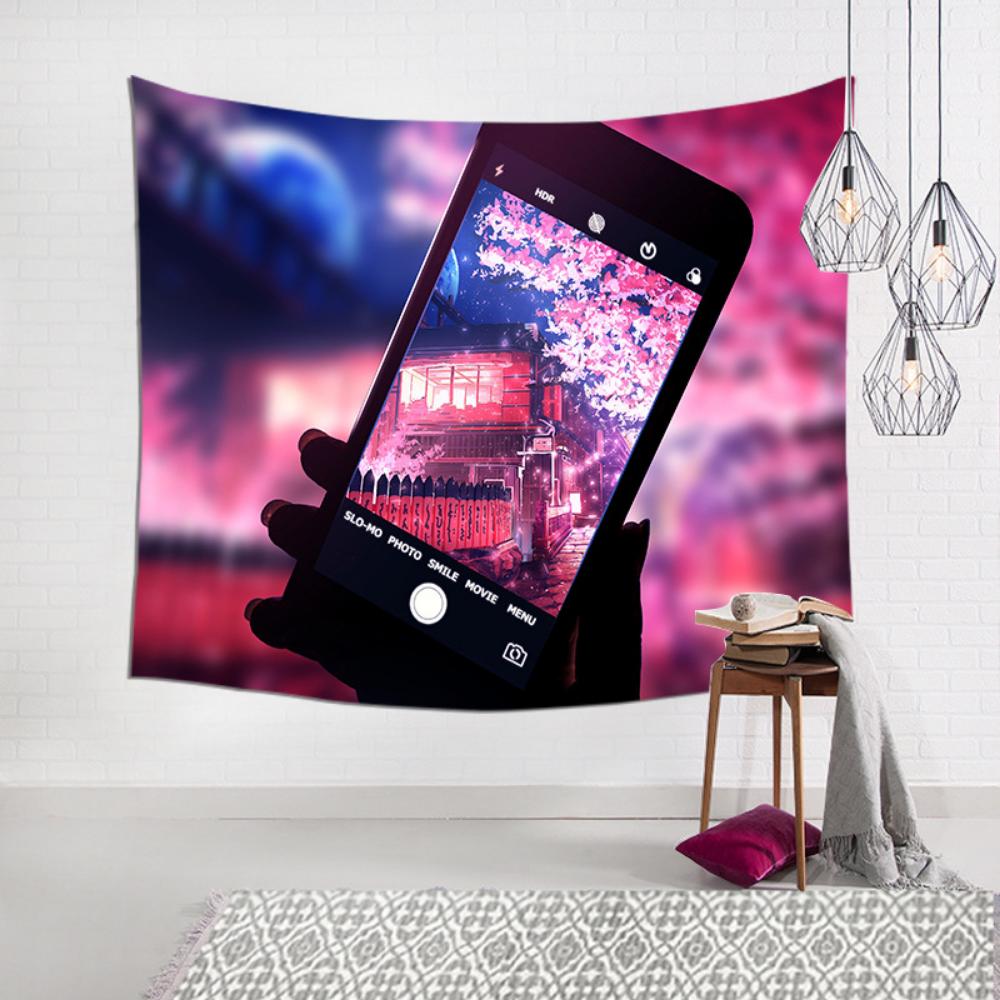 Floare de cireș, pânză agățată colorată, decorare pentru cameră, pictură, fundal pentru sufragerie, pânză pentru dormitor, tapiserie, pânză de perete