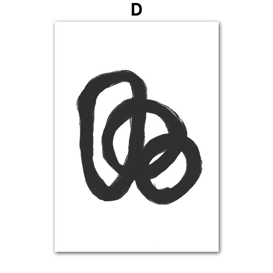 Nástěnná malba na plátně Čárová malba Obličej Tělo Černá Bílá Blok Abstraktní severské plakáty a tisky Nástěnné obrazy pro výzdobu obývacího pokoje