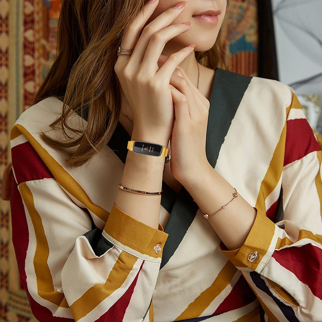 Smart Watch Band for Fitbit Inspire 3 Stainless Steel Magnetic Milanese Metal Mesh Strap