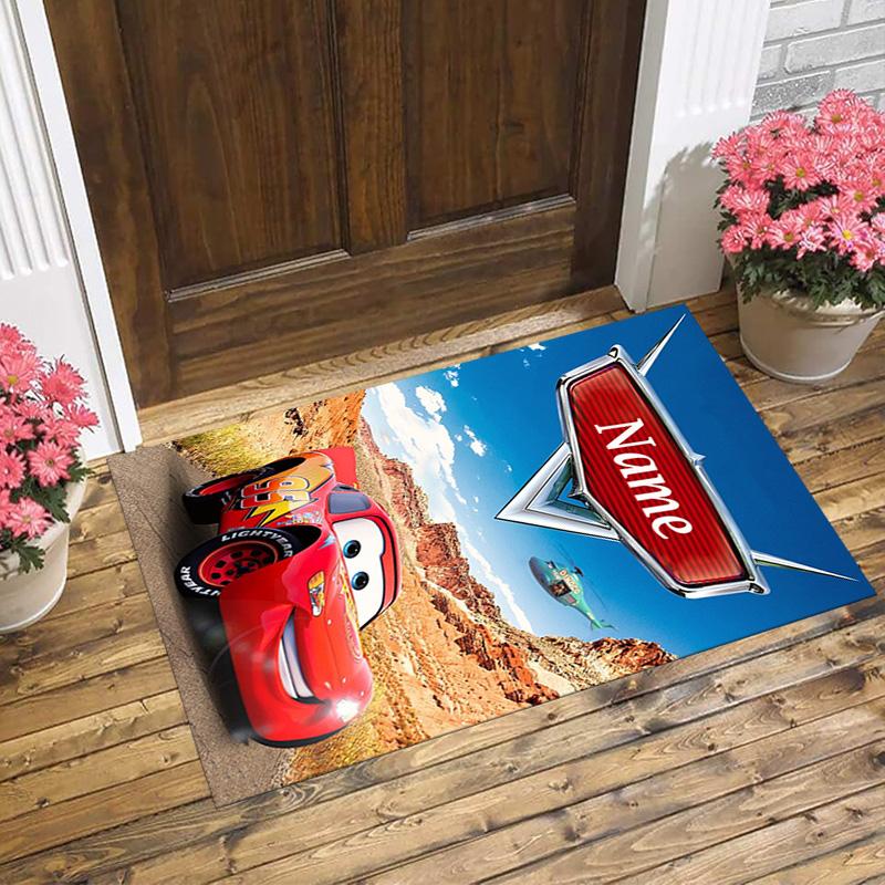 Personalized Name Car Adventure Living Room Non-Slip Area Rug Soft Carpet for Bedroom Kids Playroom Sofa,Office Home Decor Doormat