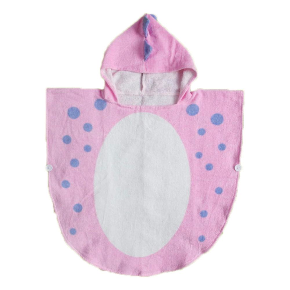 Children'S Bath Towel Cape Hooded Cotton Absorbent Boy And Girl Baby Bath Hot Spring Beach Swimming Dinosaur Bathrobe