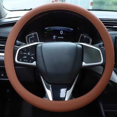 Housse de Volant de Voiture Universelle Antidérapante Texture Cuir Silicone Souple Volant de Voiture