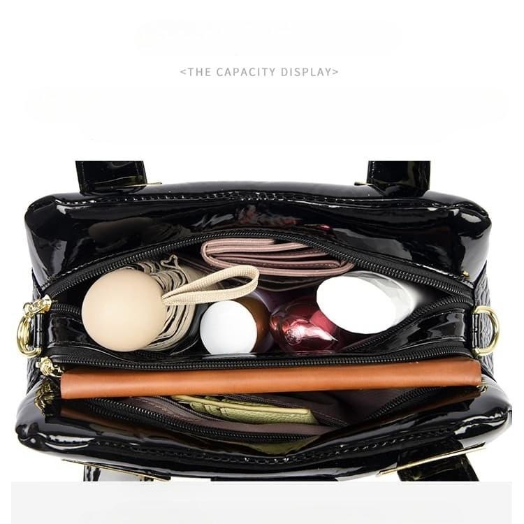 Glossy Boston Handbag One Shoulder Crossbody Women's Bag