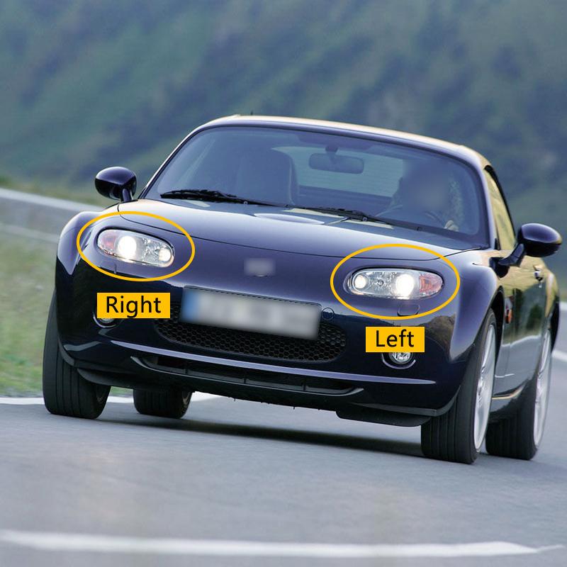 For Mazda MX-5 2005-2008 Front Headlamp Cover Transparent Headlight Shell Lens Plexiglass Replace Original Lampshade Left and Right