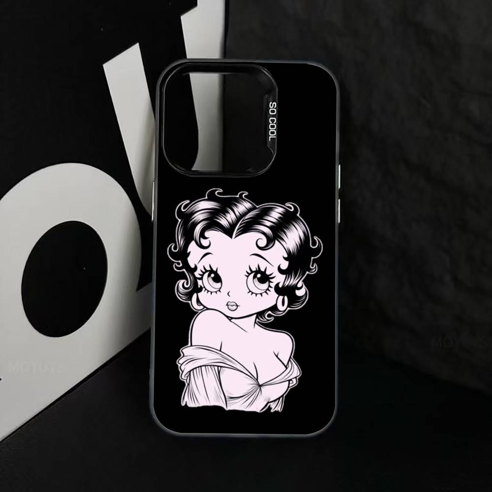

Be-Tty Boo-P Phone Case For iPhone 17,16,15,14,13,12,11 Plus,Pro Max,XS,Colorful Silver Phone case Funda Cover iPhone13