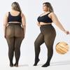 Plus Size Fleece Lined Tights Women, 200G Thermal Sheer Pantyhose, High Waist Windproof Warm Fake Transparent Stockings