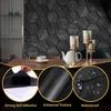 Self Adhesive Black Peel and Stick Wallpaper 15.7" X 78" 3D Hexagon Geometric