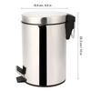 Cubo de Basura Doméstico de Acero Inoxidable de 3L con Pedal de Paso Contenedor de Basura