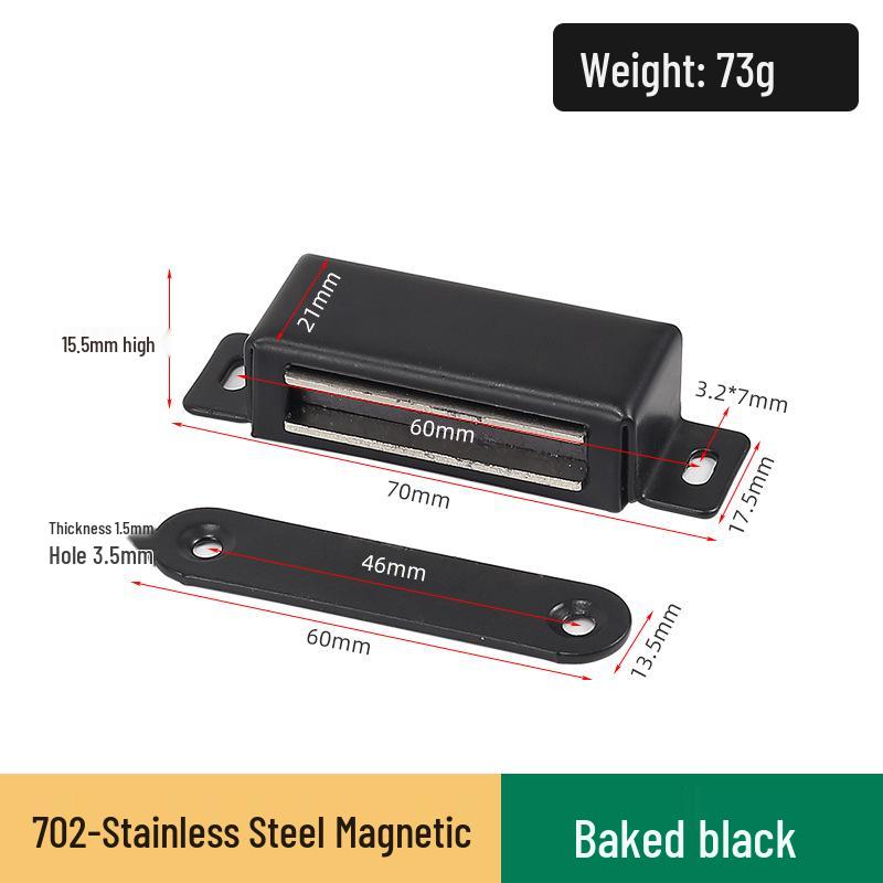 Magnetic Stainless Steel Cabinet Door Bumper & Clip for Wood Furniture
