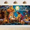 Nativity scene, starry night party decoration, backdrop, traditional Christmas photography supplies, prop4814
