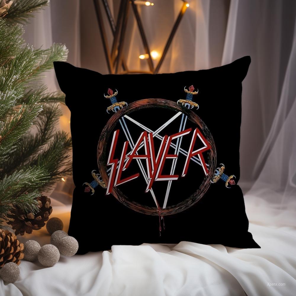Heavy Metal Band S-Slayer Cushion Cover Premium Comfort Reversible Pillow Cove -Two in One Design for Any Room & Car Interior