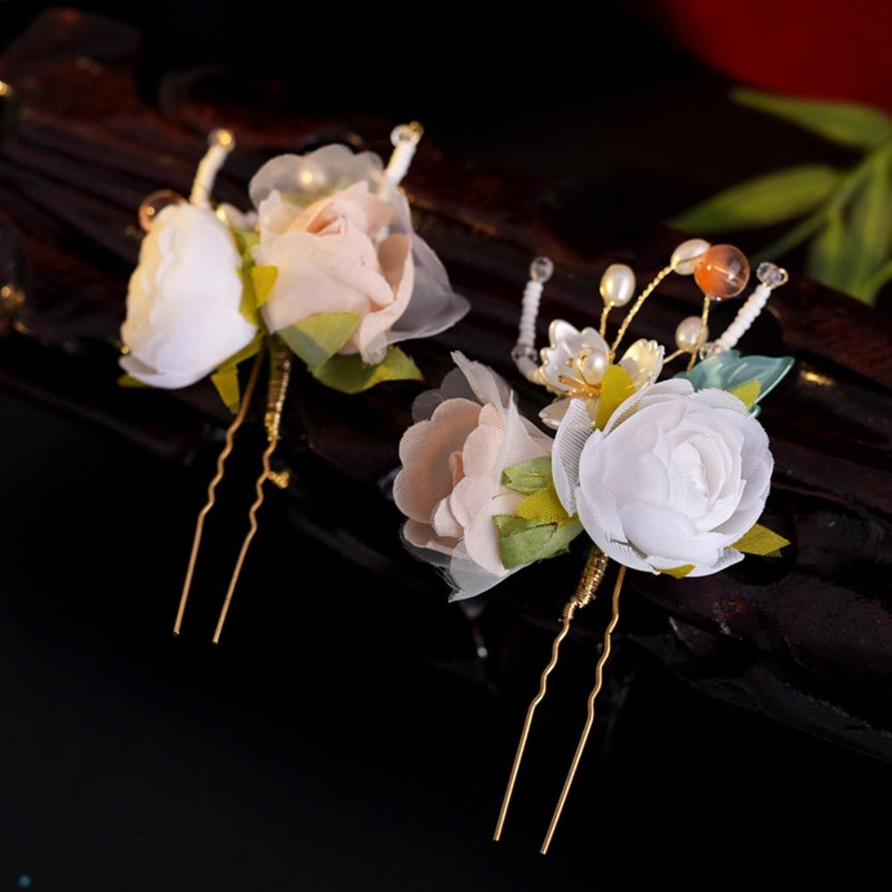 Ancient Floral Hair Stick Tassel Hanfu Headwear Retro Tang Dynasty Hairpin Women