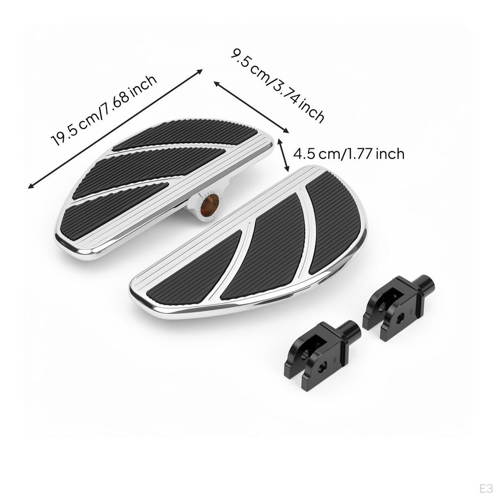 Footboards with Mounting Brackets | Ribbed Rubber Surface, Wide deck Design, Motorcycle Footboards,