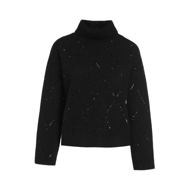 Classic and Elegant Lingge High Collar Sweater - Women's 25 Year Autumn and Winter Edition, High End Christmas Party and New Year Sweater