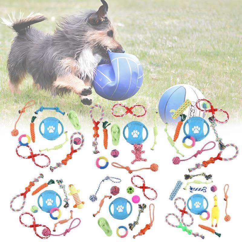 High-quality Cotton Rope Dog Toy Set With Durable Chew Balls For Playful Pets