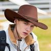 Sommer Sonnenhut mit breiter Krempe Strandkappe Sonnenschutzkappe Eleganter Western Cowboyhut Männer/Männlich