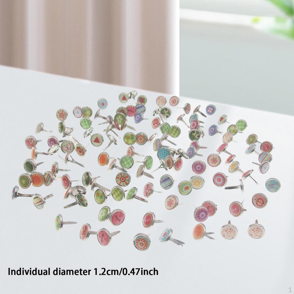 200 Pieces Mini Brads Paper Fasteners Stamping Handmade Decoration Spikes Embellishment