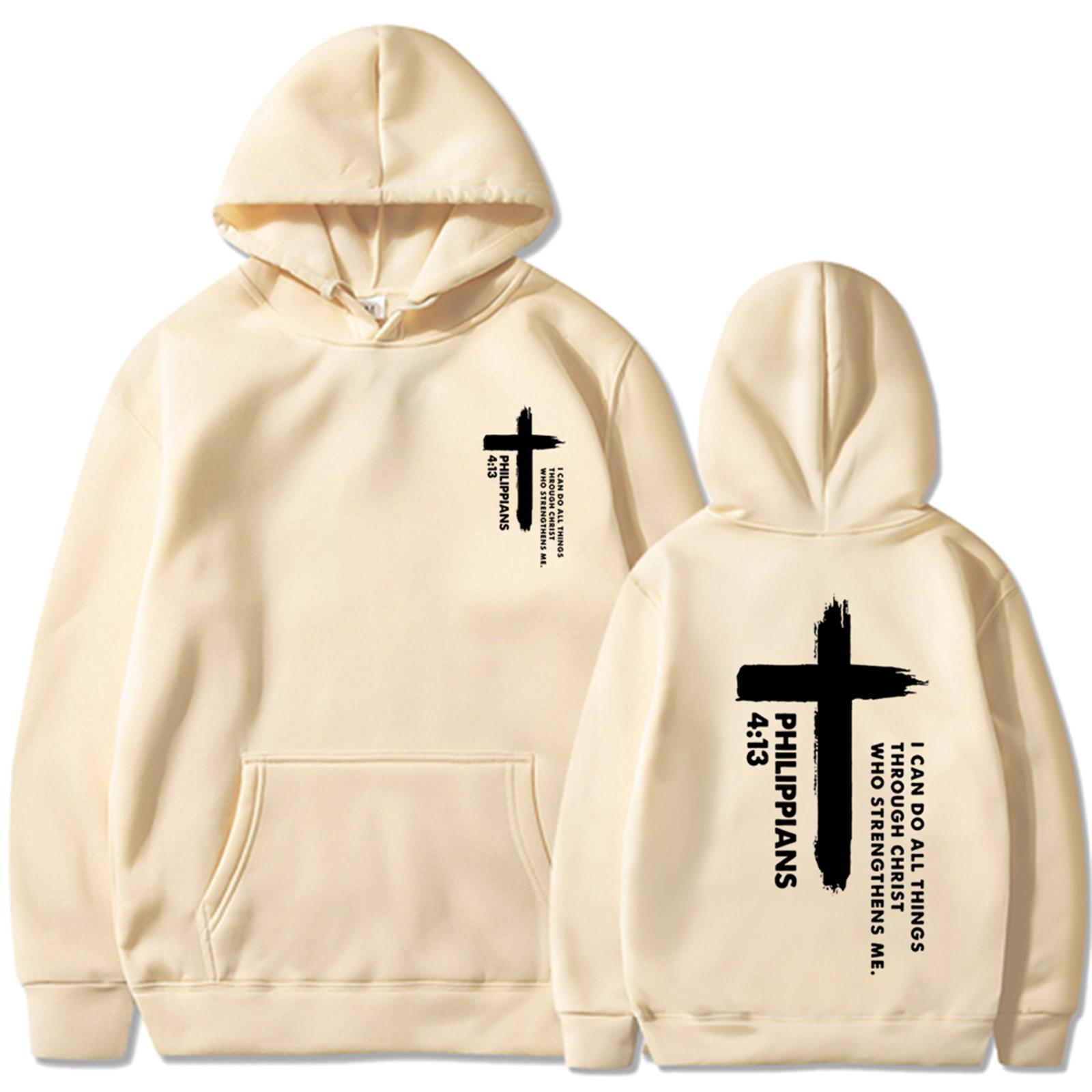 

Унисекс модный повседневный свободный плюшевый пуловер с длинными рукавами и круглым вырезом с капюшоном из веревки L бежевый