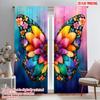 2pcs 2D Flat Printing Curtain Colorful Butterfly Fabric Without Electricity Party Decorations Use for Outdoor Holiday