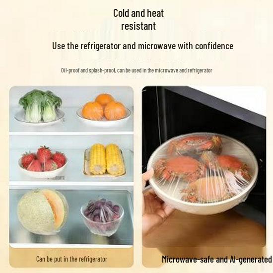 Elastic Food-Grade Cling Film Bowl Covers Set for Refrigerator Leftovers